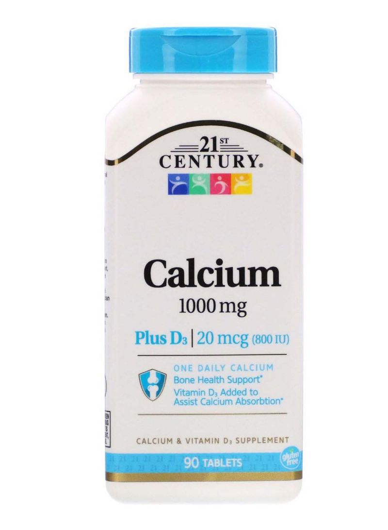 21st Century Calcium Plus D3 Vitamin Supplement 1000mg- 90 Tablets - Image 1